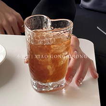 DA4K少女心形玻璃杯ins风冰美式拿铁杯子咖啡杯高颜值情侣水杯早