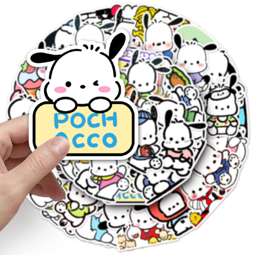 50 pieces of Pachaco Dog Graffiti Cross-border Cartoon Cute Gukka Sanrio DIY Phone Case Luggage Sticker Waterproof