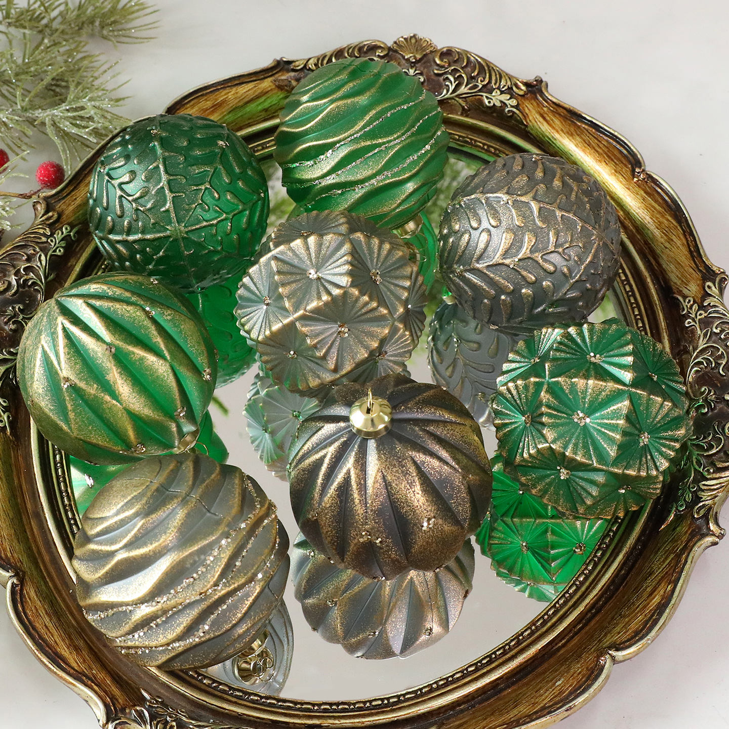 Shengyuan nuevo retro retro retro caja de bolas de Navidad decoración de árbol de Navidad decoración de ventanas de hotel colgante colgante image 5