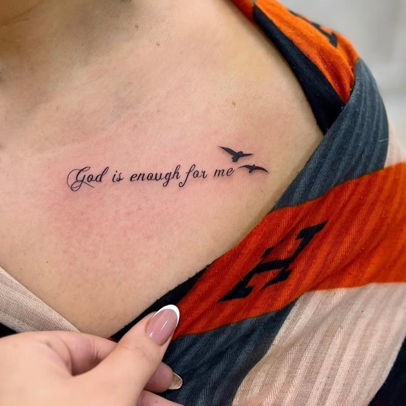 Cross-Border Popular Item with a High-End Feel, European and American Minimalist Style, Unique and Beautiful, Large Goose Pattern, English Phrase Tattoo Sticker