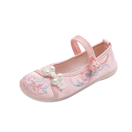 Girls' Hanfu Embroidered Shoes Children's Ethnic Style Dance Shoes Old Beijing Cloth Shoes Ancient Princess Baby Chinese Style Shoes