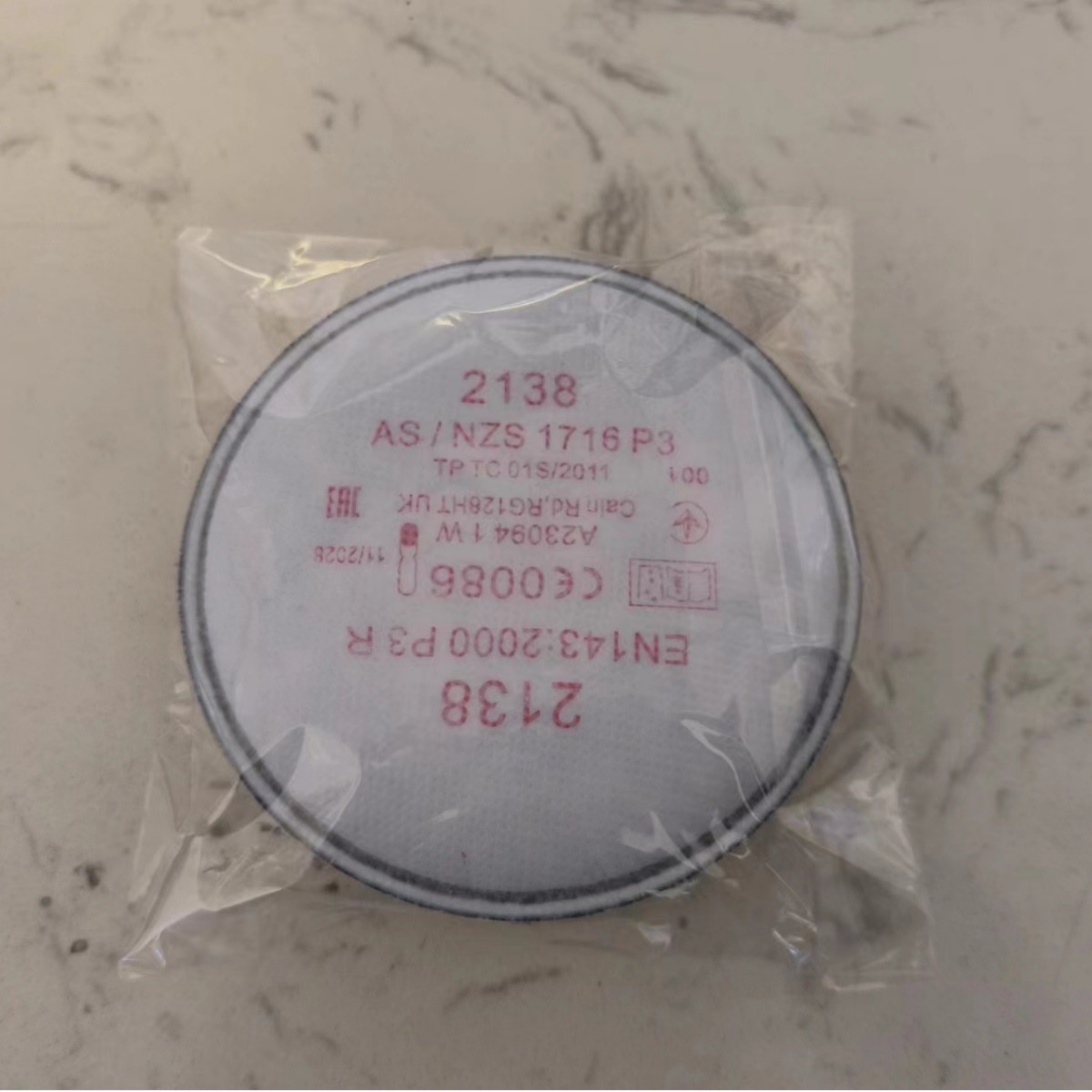 2138 防尘活性炭滤棉KP100防颗粒物滤棉配6200/7502/6800防毒面具