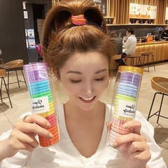 韓版高彈力頭繩橡皮筋發圈24根罐裝無接縫發繩女童扎頭不傷發發圈