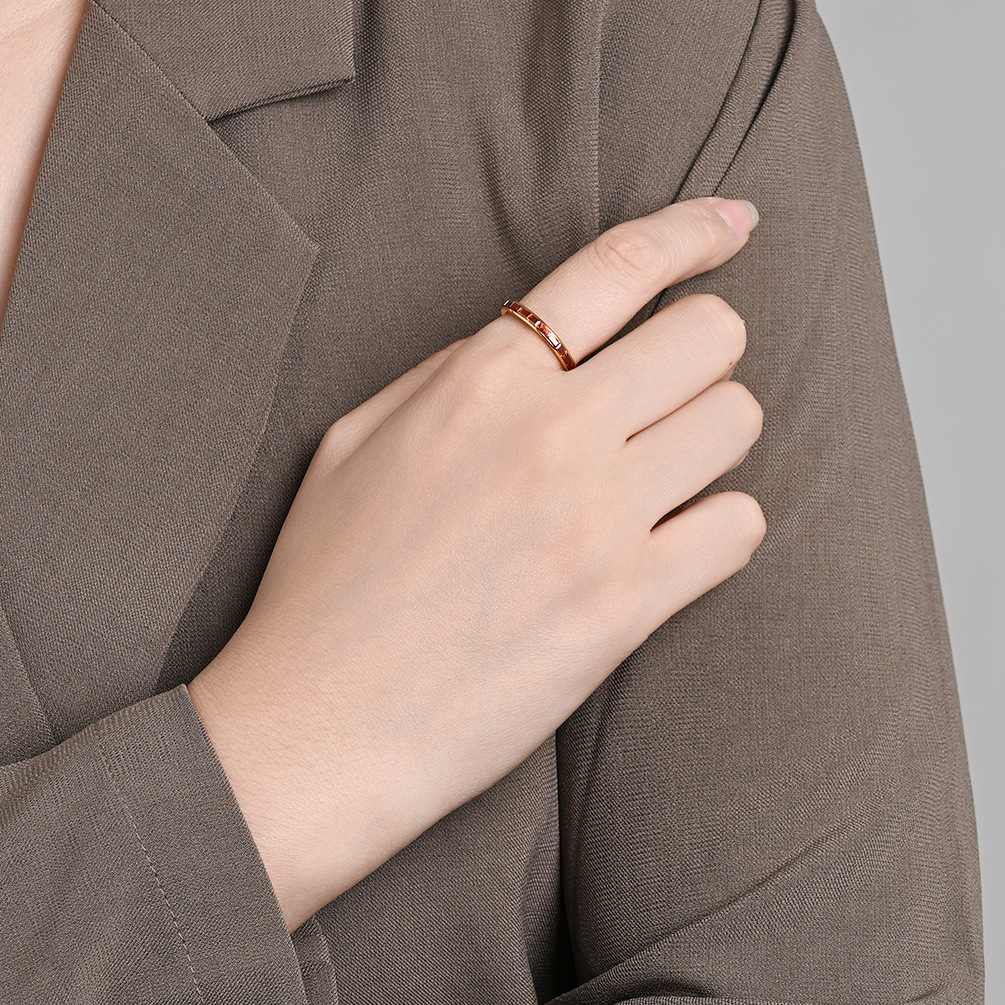 Minimalist Diamond Ring For Women Titanium Steel Elegant Accessory_voghion.com
