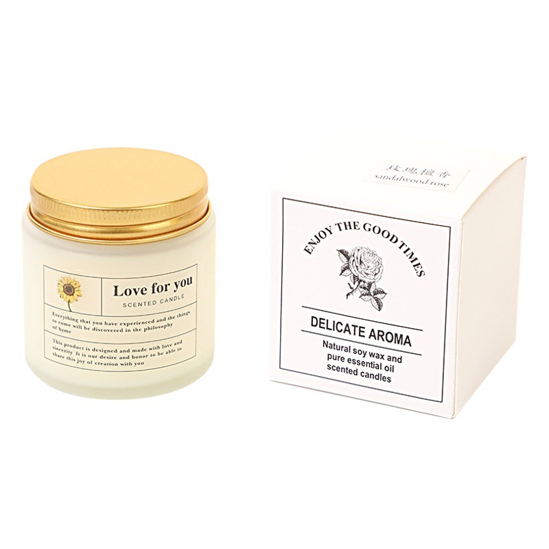 Nicho vela de aromaterapia de vidrio esmerilado al por mayor decoración de regalo de mano libre de humo Personalización de velas de fragancia doméstica transfronteriza