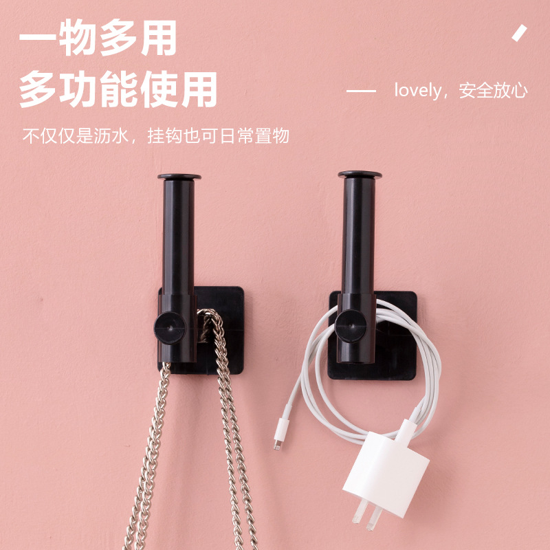 Gancho creativo sin perforaciones de almacenamiento retráctil estante plástico fuerte sin costuras gancho pegajoso estante de pared de cocina multifuncional