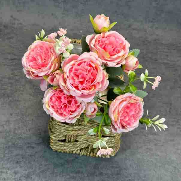 Simulación de 5 ramos de peonía boda decoración del hogar decoración hecha a mano rosa persa decoración de flores falsas transfronterizas al por mayor