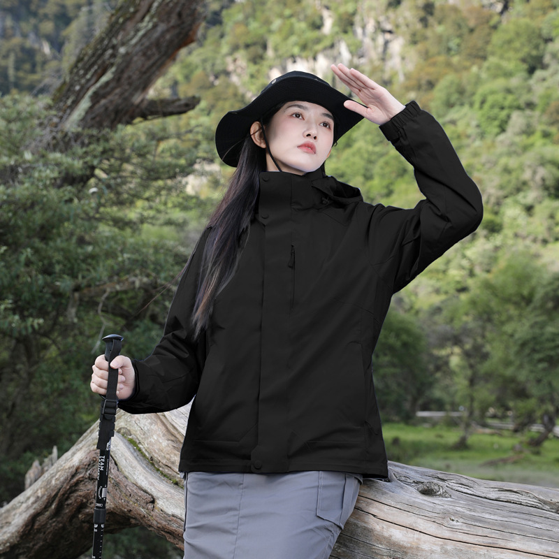 Ropa de asalto al aire libre para hombres de alto nivel otoño y invierno 3 - en - 1 ropa de montaña caliente a prueba de salpicaduras sin flúor nueva mujer