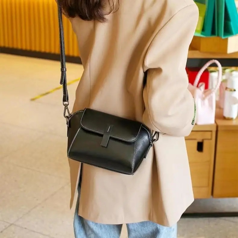 Echtleder Damen Schultertasche – Modische Shell Umhängetasche_voghion.com
