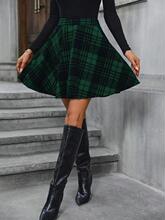 G 69001 Patchwork Plaid Pleated Skirt ƴ�Ӹ��Ӱ���ȹ �羳ר