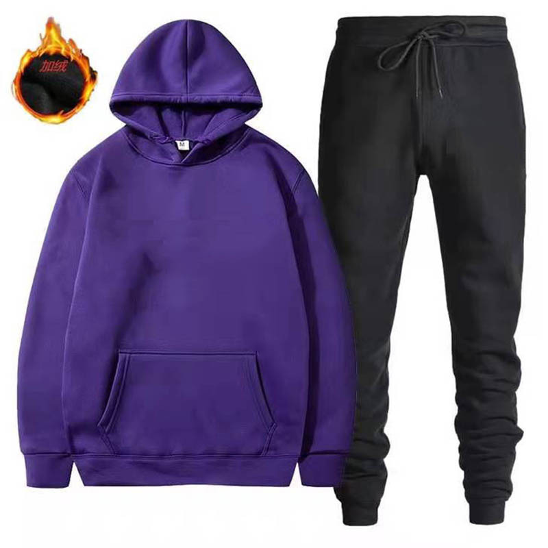 001 New Autumn And Winter Teenagers, Casual Running Sports Hoodie Men, Two-Piece Sweatshirt Set For Men_voghion.com
