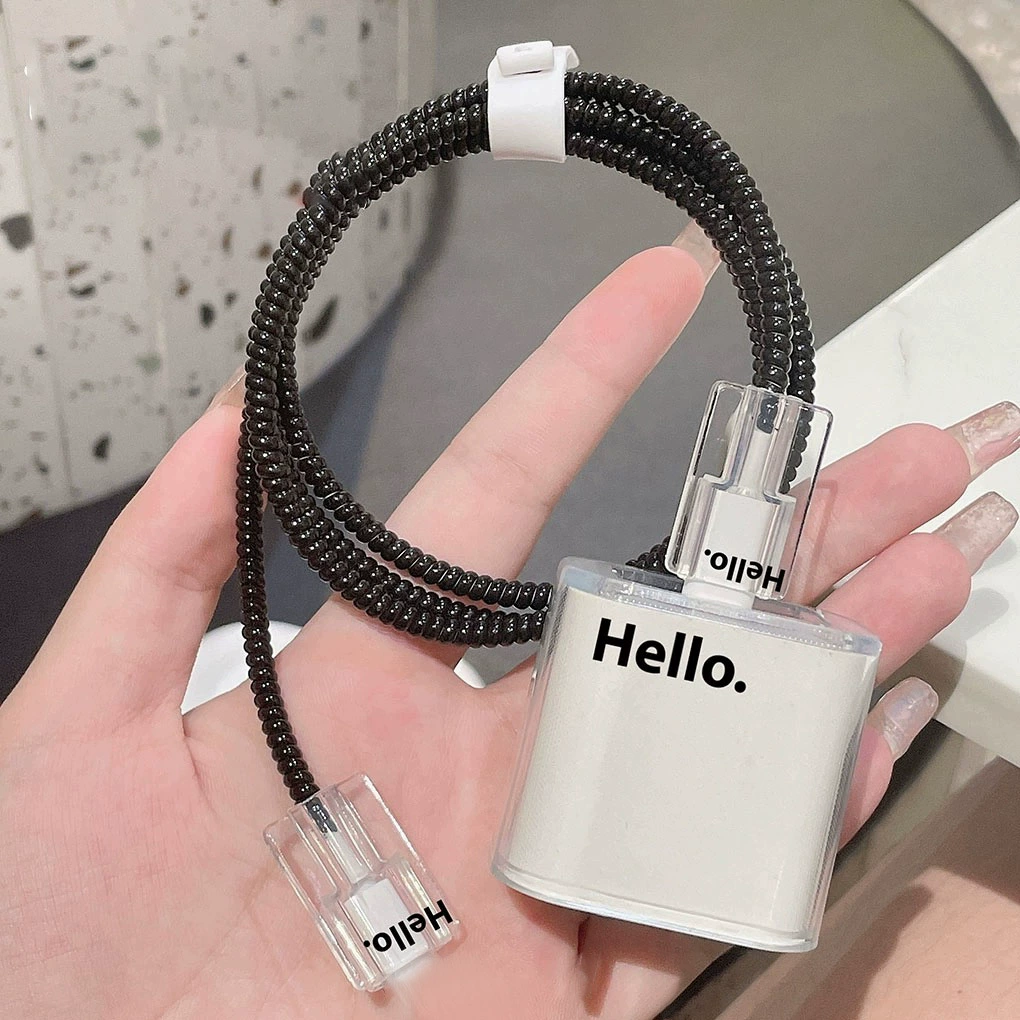 Применимо ins Apple Hello зарядное устройство 20w зарядная головка чехол 15promax кабель для передачи данных анти-сломанный