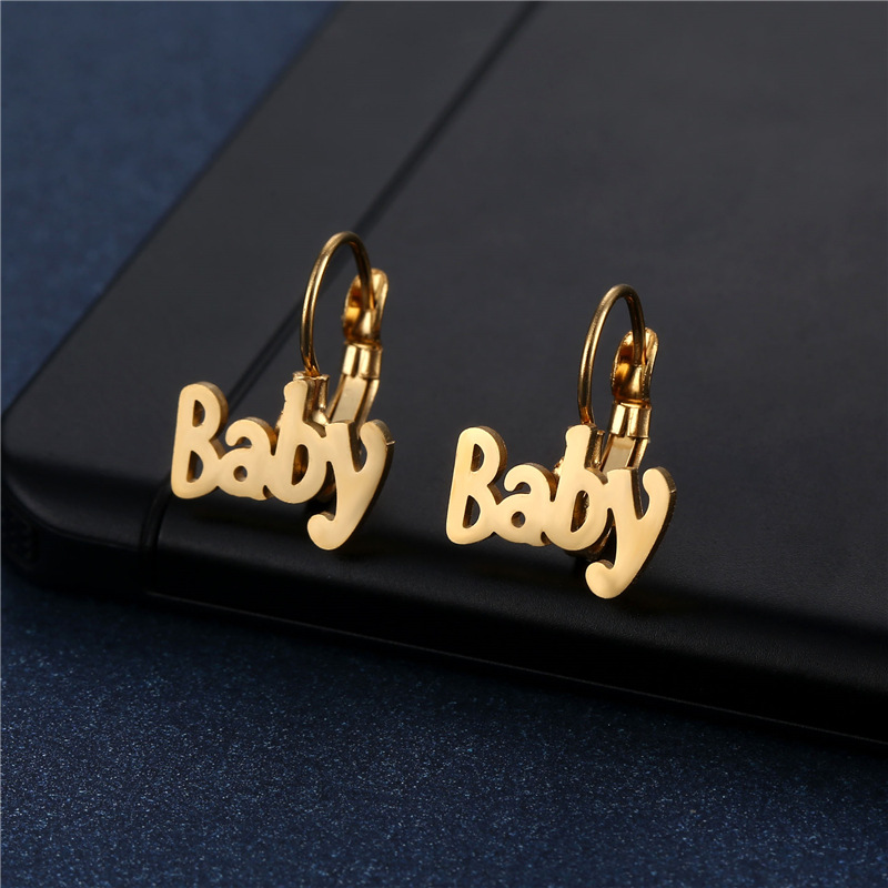 Letters Alphabet Ear Buckle English Alphabet Baby Stainless Steel Ear Buckles display picture 2