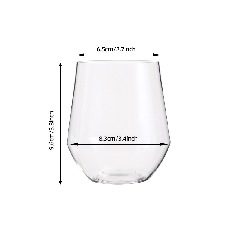 14OZ PET tazas de vino huevo sin pie tazas de vino tinto de plástico de alta calidad tazas de vino tazas de bebida tazas de vino resistentes a la caída