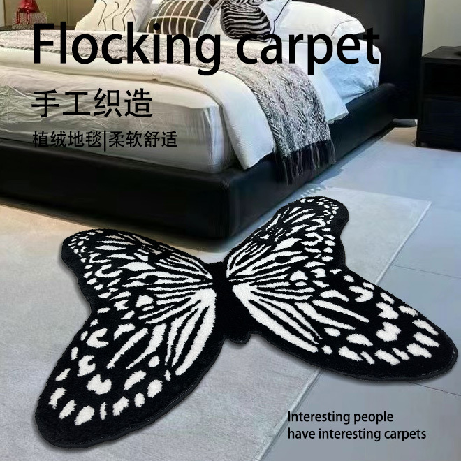 Ins Wilton tejido alfombra de mariposa cifrado concavo mano pistola de púas manta de borde Amazon flocado plegable