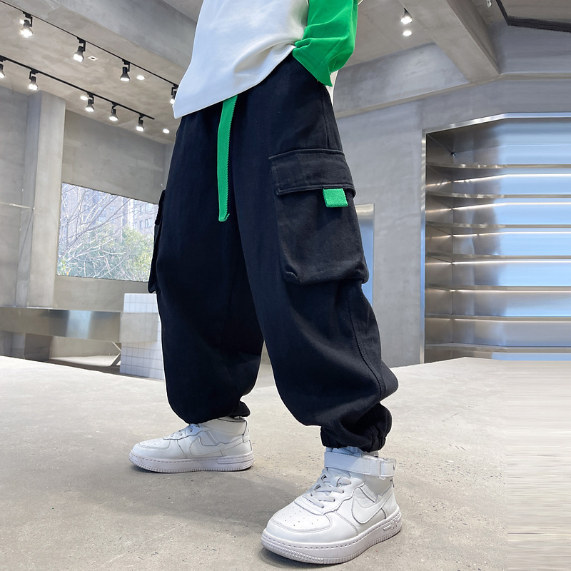 HUZHOU ZHILI 아동복 소년 케이크 바지 팬더 YUANYUAN 2025 봄 착용 어린이 바지 캐주얼 면 바지