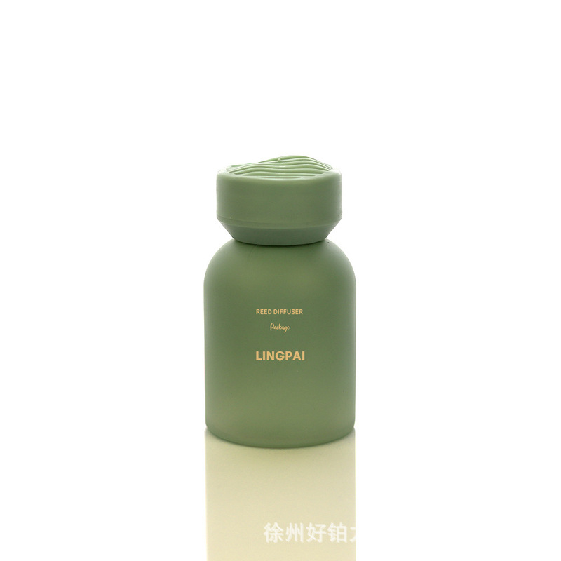 圆柱形玻璃香薰空瓶无火香水分装瓶扩香瓶香氛瓶车载家用透明绿色|undefined