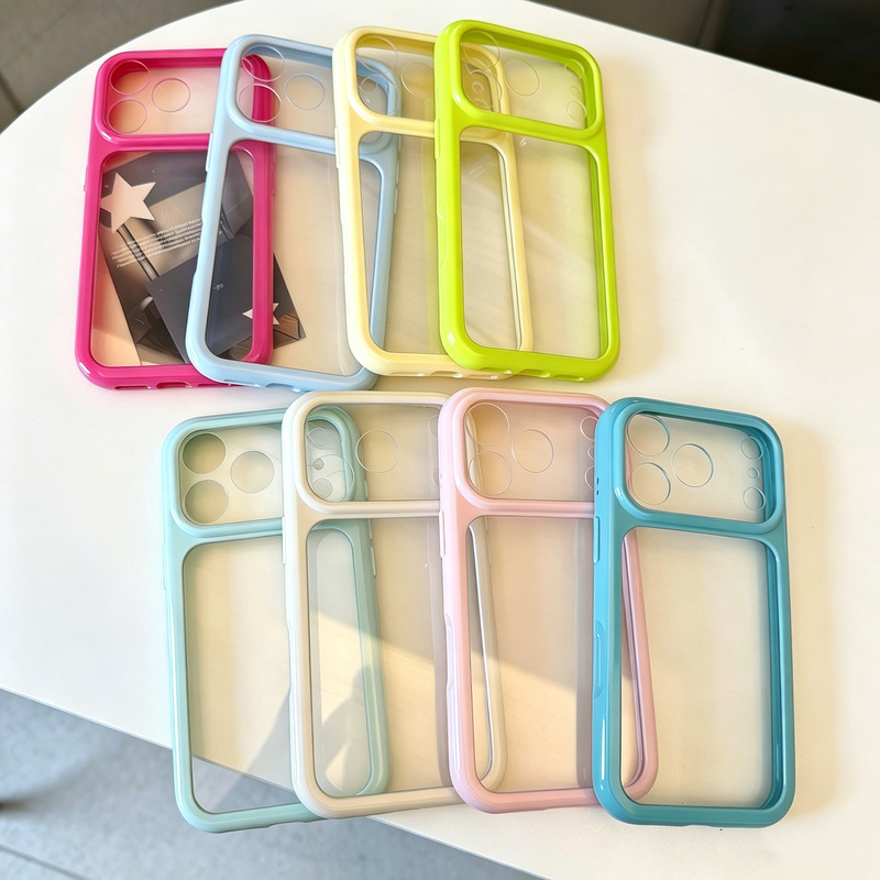 Suitable for Apple 17Promax Macaron Color Series Iphone16 Mobile Phone Case 15 Simple Transparent 14 Anti-Fall 13 Women Suitable for Apple 17Promax Macaron Color Series Iphone16 Mobile Phone Case 15 Simple Transparent 14 Anti-Fall 13 Women