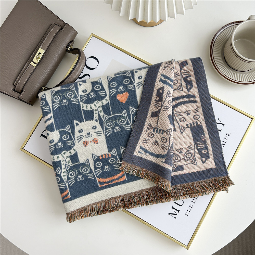 Vacation, Simple Style Style Women's Vacation Simple Style Color Block Imitation Cashmere Printing Scarf