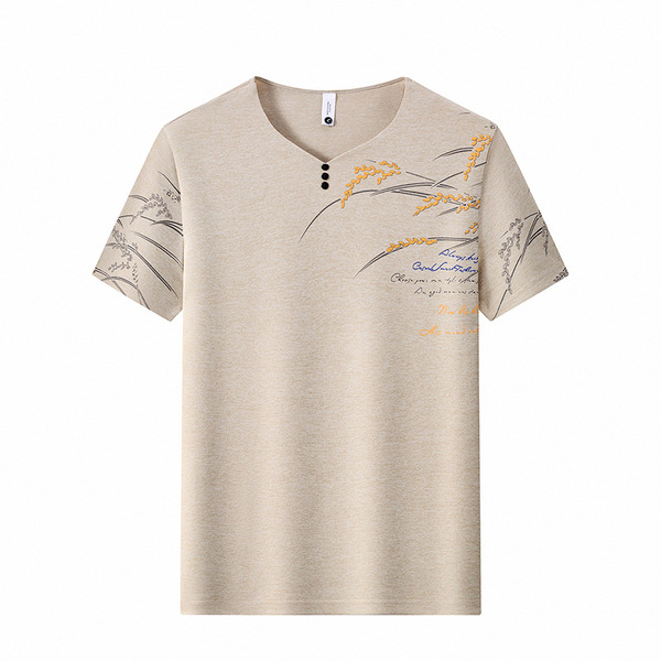 Summer trend short sleeve T-shirt with a round collar