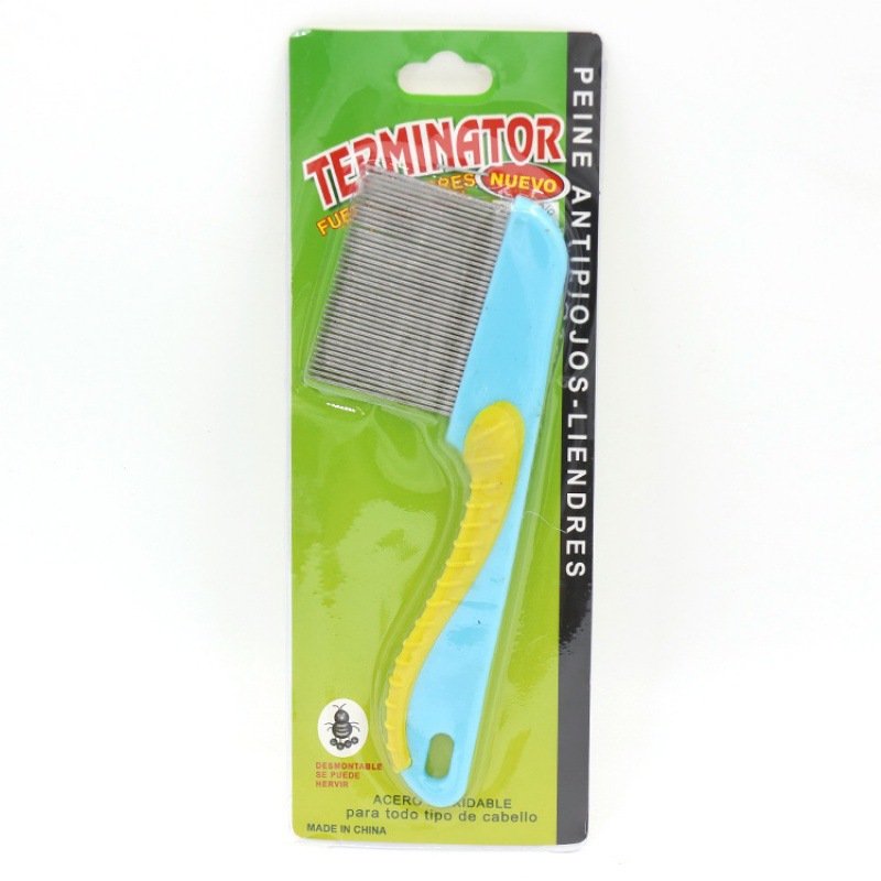 Perro y gato al por mayor con pulgas de acero inoxidable huevos de insectos peines de rejilla de mascotas peines de piojos peines de nudos abiertos peines de hipocabalos de belleza