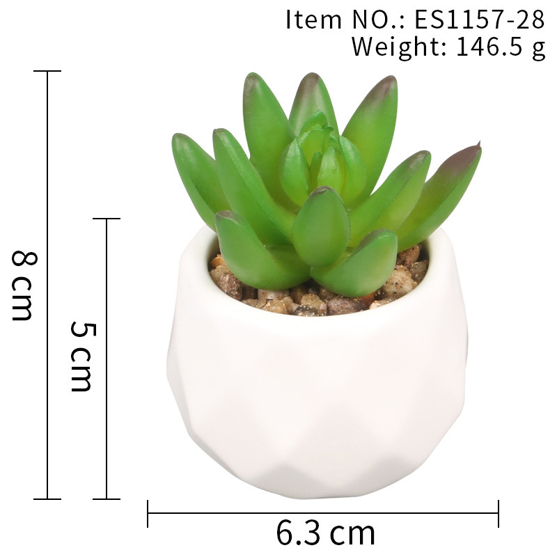 Maceta de cerámica para suculentas artificiales de oficina, mini suculenta rosa, taza de diamante, gran venta, entrega instantánea, irrompible, alta simulación.
