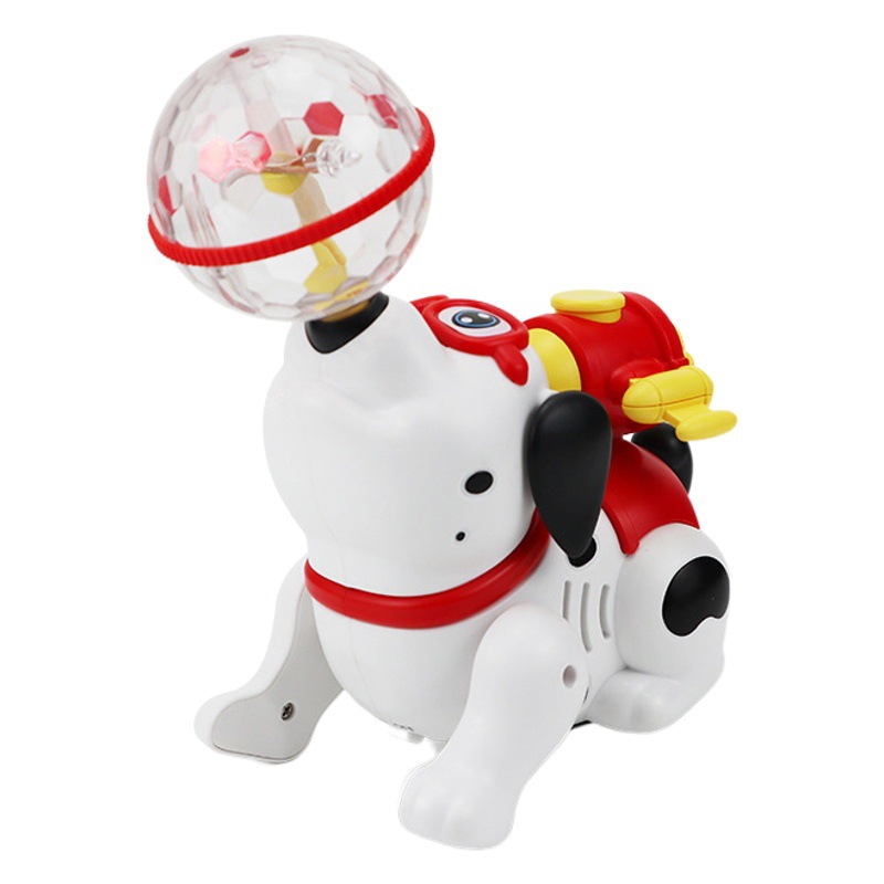 Juguete eléctrico para niños transfronterizos aerosol cachorro truco giratorio música ligera puesto de juguete para niños creativos al por mayor