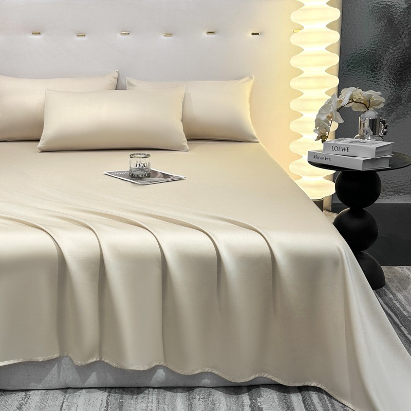 Nuevas sábanas de seda de una sola pieza de verano fresco edredón funda de almohada individual cama individual seda de hielo juego de seda de tres piezas 2025 nuevo