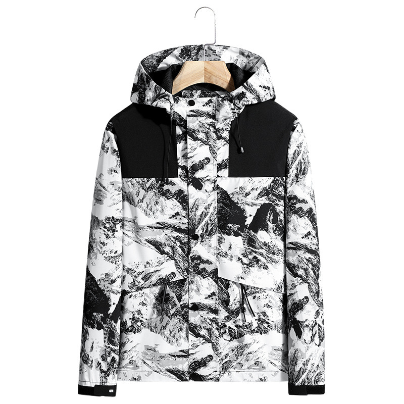 Otoño y invierno nuevo abrigo hombre delgado impermeable ropa de asalto con capuzas de una sola capa deportivo casual ropa de montaña chaqueta al aire libre