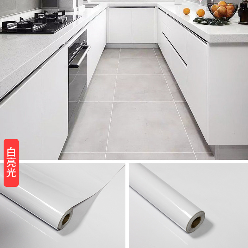 Pintura a la parrilla de película perlada PVC Fondo de pantalla de pared Autoadhesivo de color sólido dormitorio superior Fondo de pantalla de cocina pegatinas decorativas pegatinas