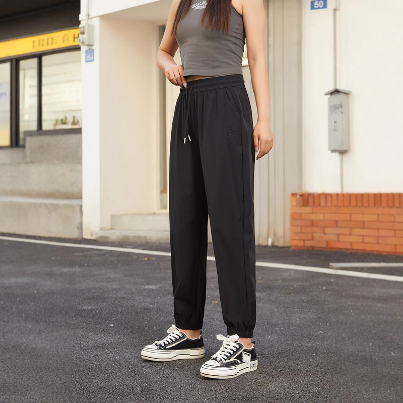 Summer Thin Breathable Sun-Protective Quick-Dry Pants Trendy Unisex High-Waisted Jogger Pants with Cuffs Women's Quick-Dry Workwear