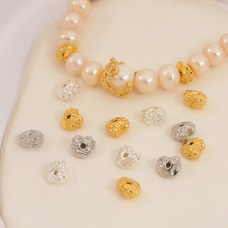 Irregular Lava Shaped Beads 18K Strong Color-preserving Copper Plated Real Gold Baroque Style Beads DIY Jewelry Beads