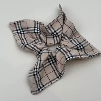 Saç üçün rezinlər Intestine Hair Tie Women's Classy - rice-checkered-square-scarf