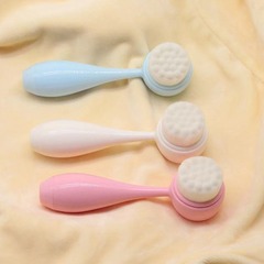 新しい 3D ボウリングボール両面洗顔ブラシクリーニングブラシにきび除去ブラシ手動洗顔ブラシクレンジングブラシシリコーン