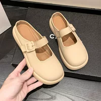 Удобная модная обувь: сланцы-тапочки с мягкой подошвой, тренд сезона. Off white/Apricot, размеры 35–40