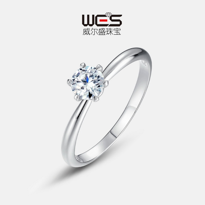 Especial transfronterizo para el anillo de diamantes de moissanita brillante genuino para mujer S925 anillo de boda de propuesta de plata anillo de pareja simple y de moda