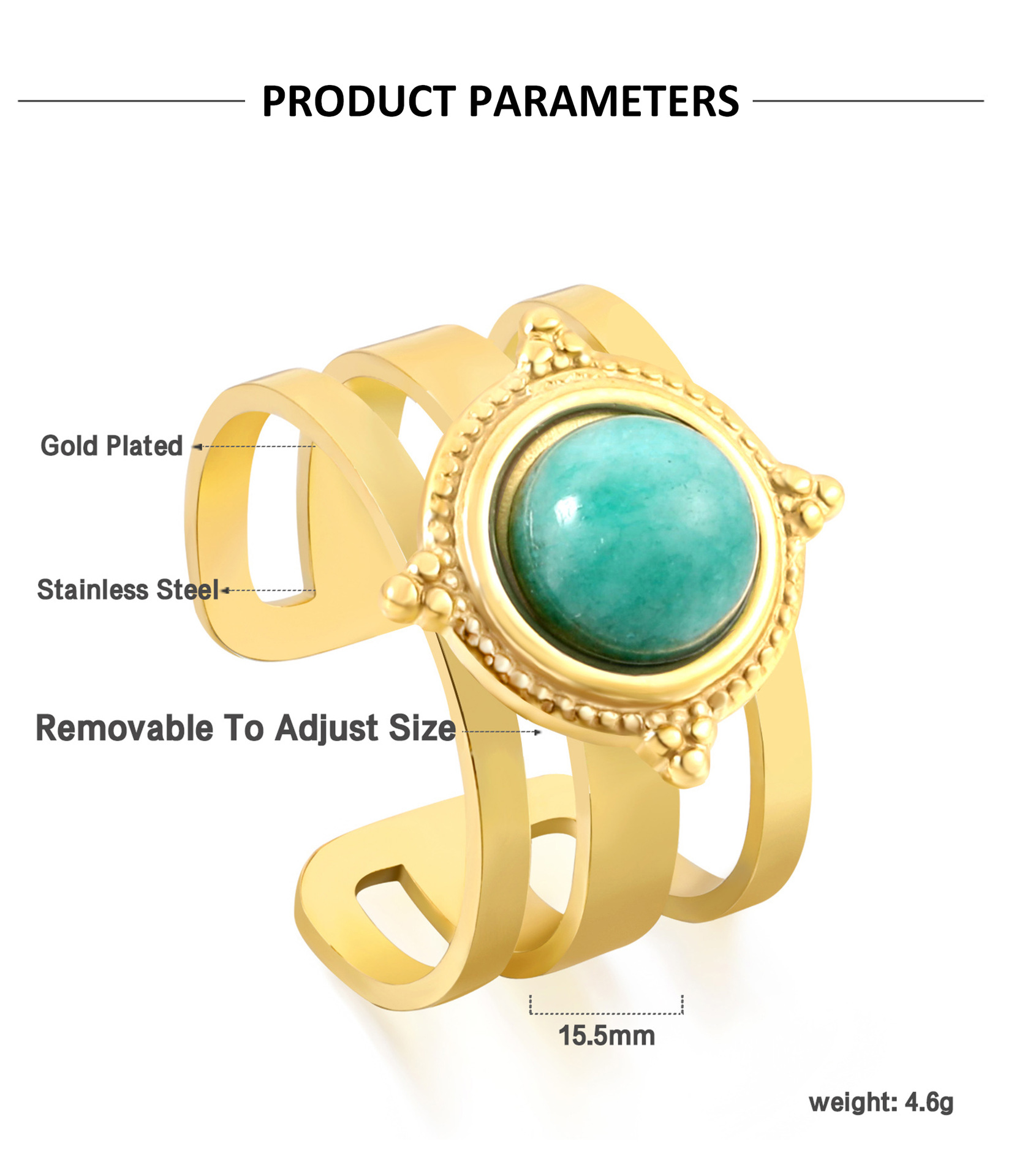 13g Weight Open Rings Classification Wholesale Jewelry Elegant Lady Simple Style Geometric 304 Stainless Steel Plating Open Rings