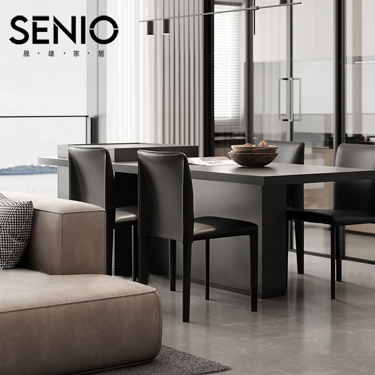 Designer saddle-leather dining chair, minimalist & trendy home chair for model rooms, hotels, and restaurant dining sets with backrests