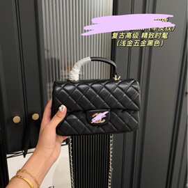 22大迷你手提女包cf翻盖羊皮浅金图片版本全套礼盒包装