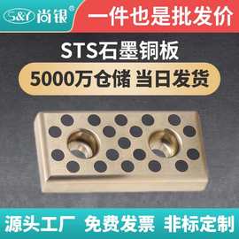 STS小型自润滑滑板 耐磨块 石墨自润滑铜板 铜合金2螺丝 支持制作