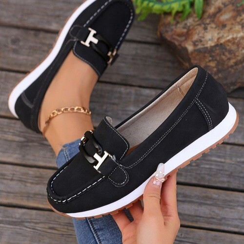 Women's 2025 Autumn Metal Chain Flat Thick Sole Casual Loafers