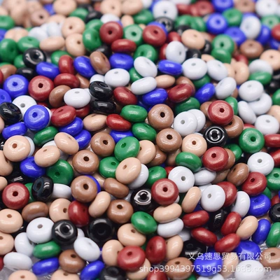 Cross-border hot 6*3mm mixed color abacus beads donut beaded diy bracelet necklace beaded jewelry accessories wholesale (Zərgərlik ara hissələri) - 1size-36mm-one-pack-of-450gabout-2200-pieces