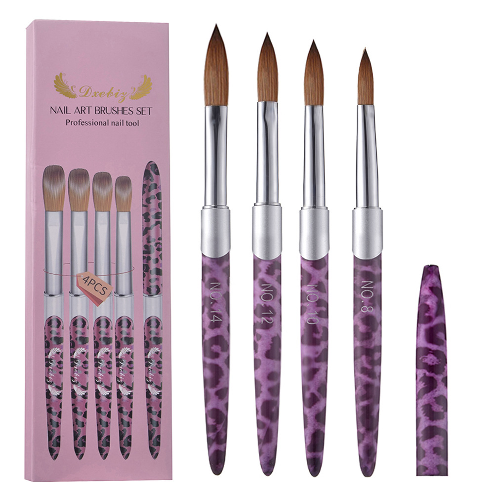 Cross-border nail art Crystal pen 4 sets de caja de color de alta gama de embalaje color mágico y estampado de leopardo Pen Bar nail art pen suit