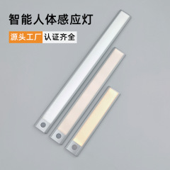 クロスボーダーインテリジェント人体センサーライト超薄型 LED ラインライト磁気自己粘着充電式ワードローブキャビネットライトストリップ