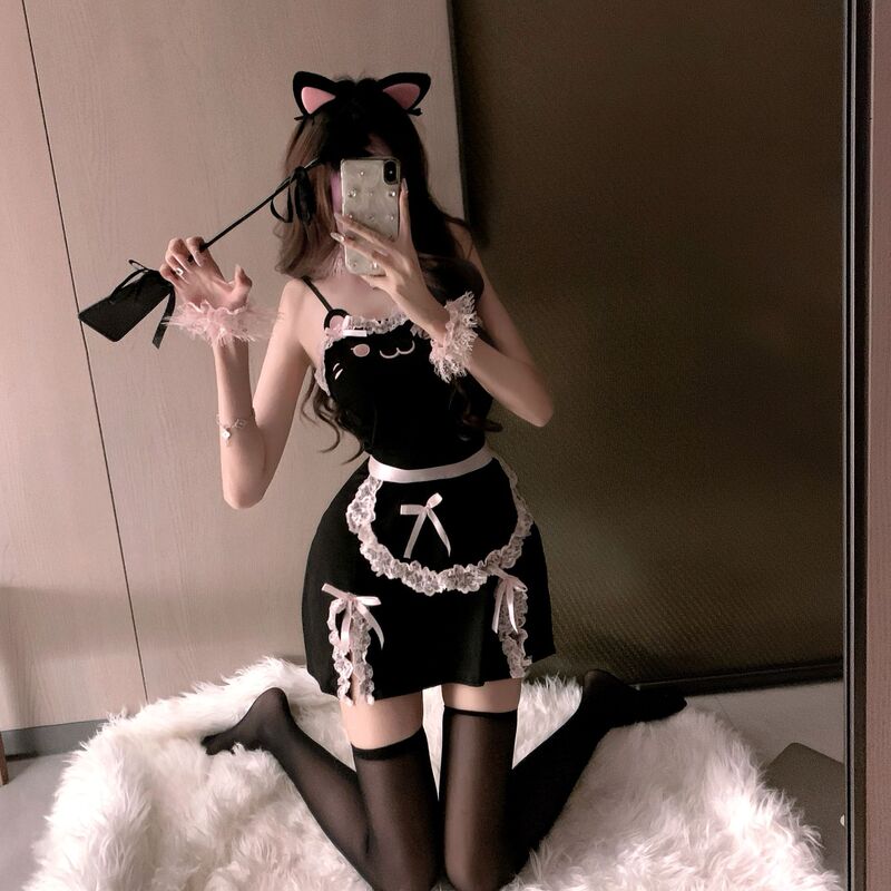Japanese-style sexy bunny girl lingerie, cat-themed lingerie, maid outfit, short skirt, cute and alluring lace set