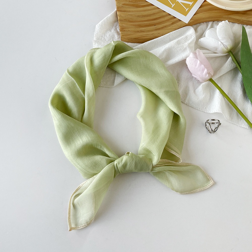 50g Weight Silk Scarf Classification Holiday, Street Occasion Moire Yarn Material Solid Color Pattern Spring&Summer Season Women's Gender Simple Style Style Women's Simple Style Solid Color Moire Yarn Silk Scarf 9