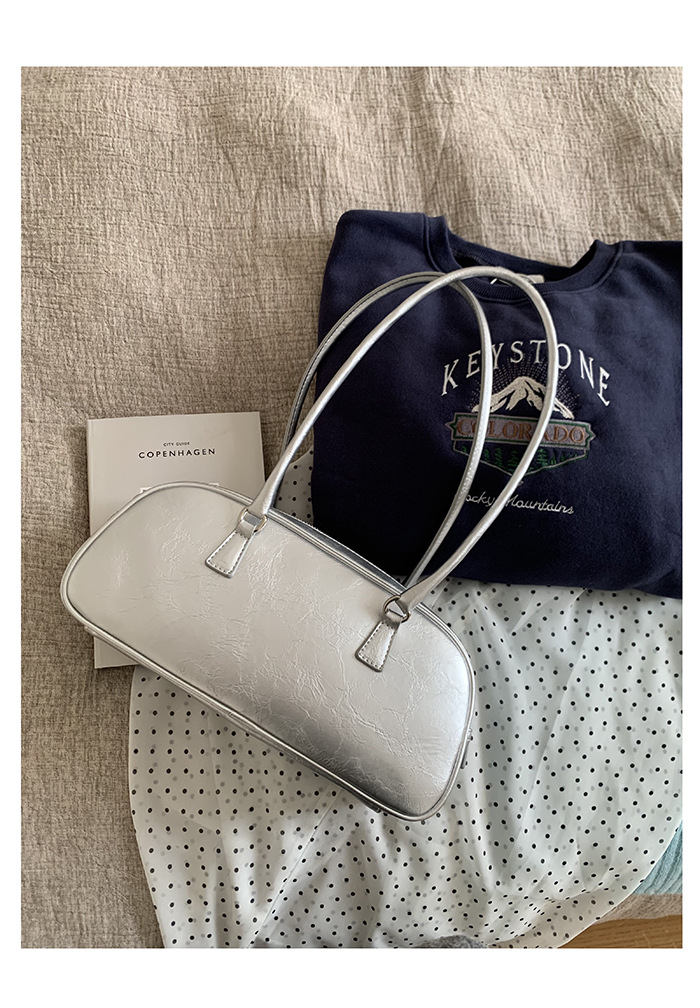 Borsa a spalla argento donna stile balletto borsa sottobraccio_voghion.com