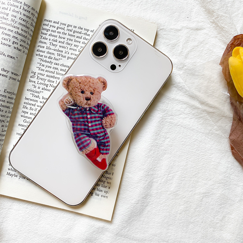 Support d'airbag pour téléphone portable avec coussin d'air paresseux adhésif extensible pour soutenir les ours en peluche, simple et de niche_voghion.com