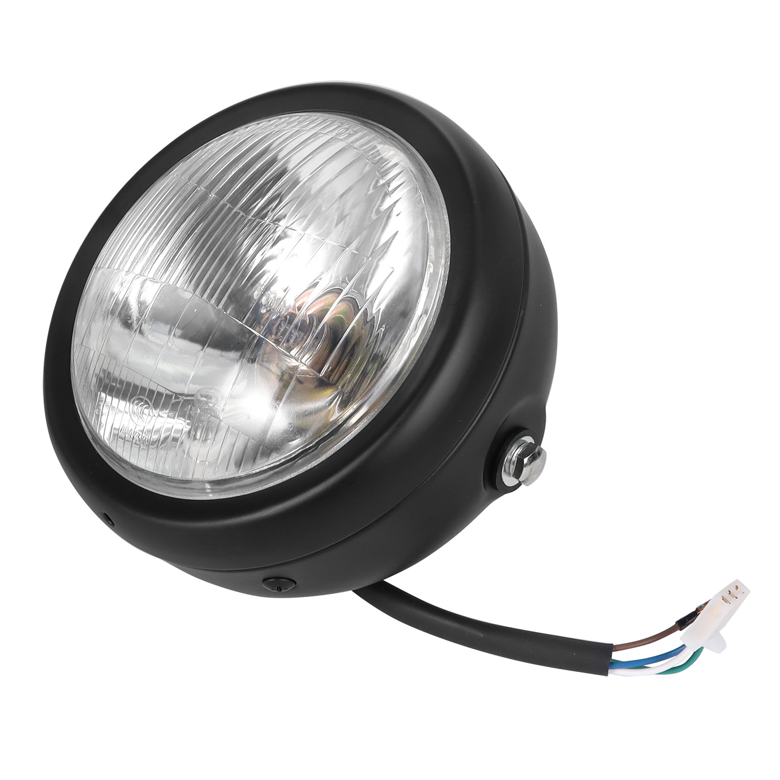 Modified Retro Headlight GN125 Retro Black Shell Round Headlight