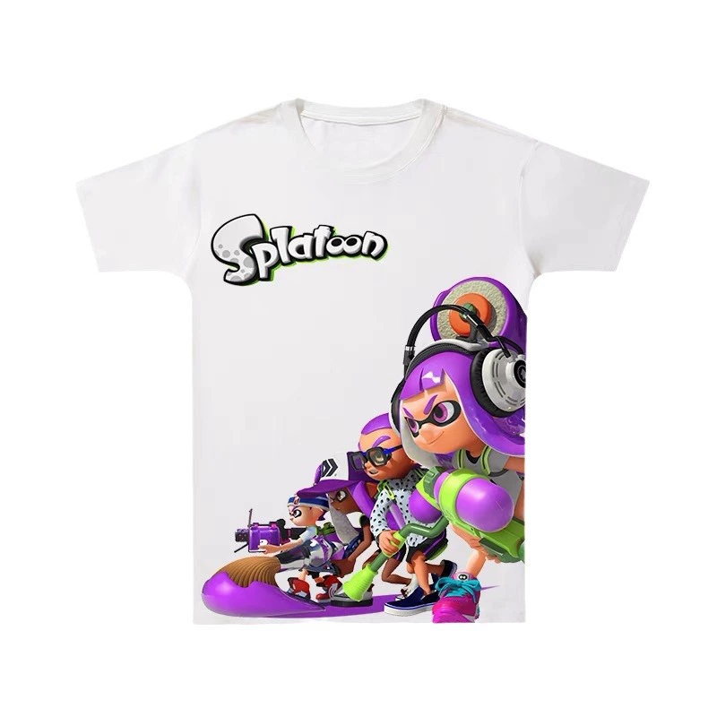 Детская футболка в стиле Jet Warrior Splatoon2, фанатская, двухмерный осьминог, летний тренд, короткий рукав
